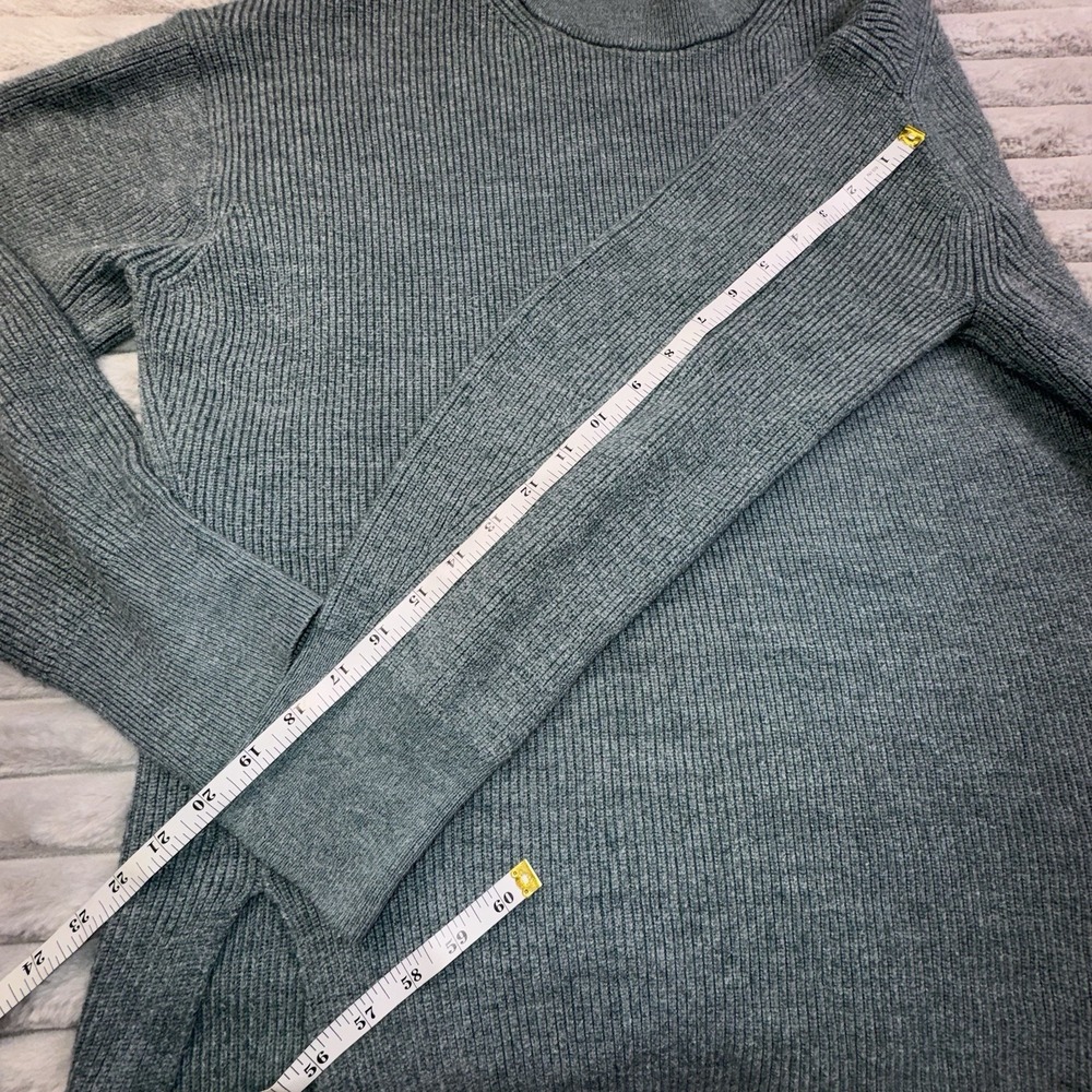 Lululemon Sweater Womens 8 Merino Wool-Blend Ribbed Crewneck Teal Green boxy fit - Picture 6 of 9